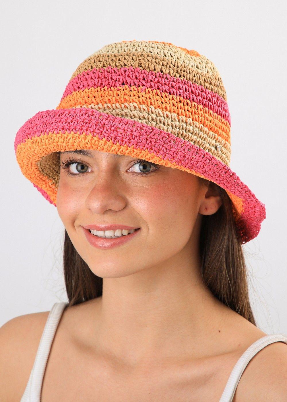 Sombrero Naranjo/Fucsia I-D-2