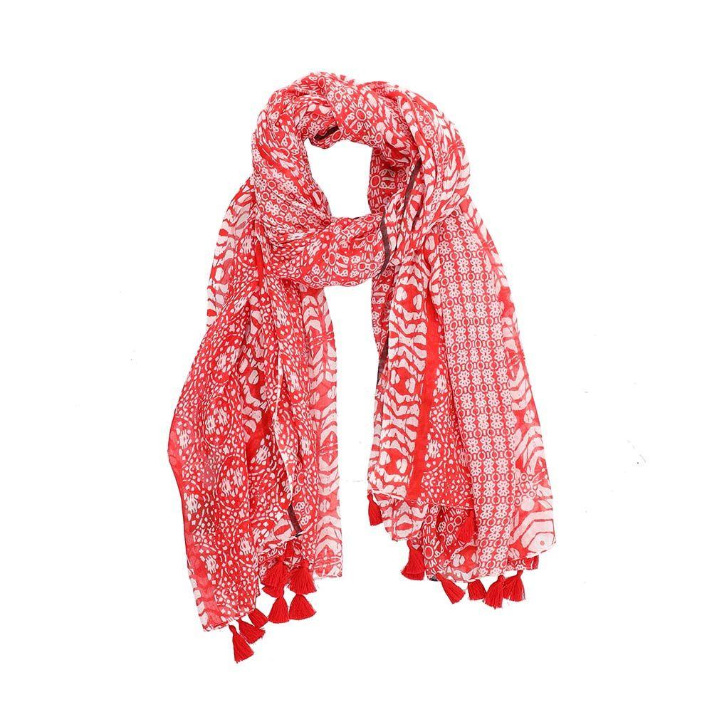 Pañuelo Estampado Diseños Rojo Humana-0