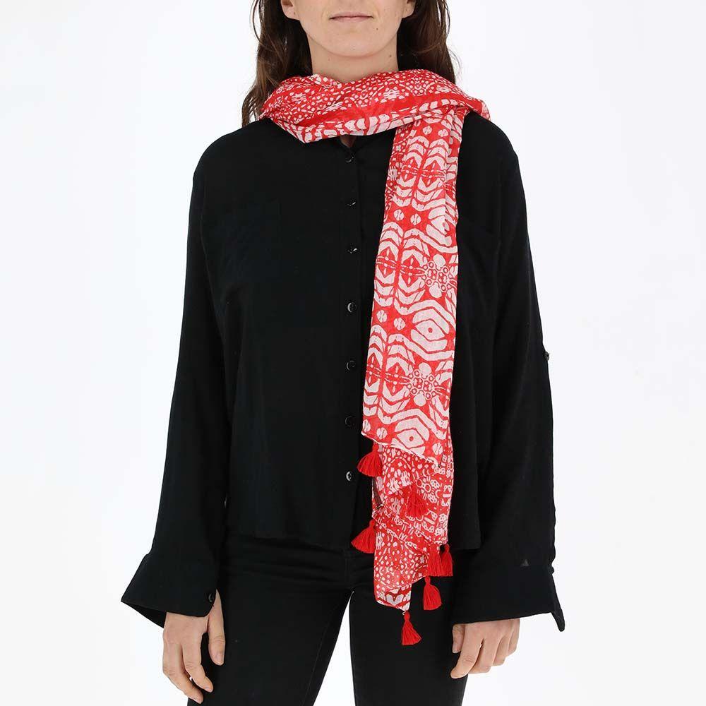 Pañuelo Estampado Diseños Rojo Humana-2