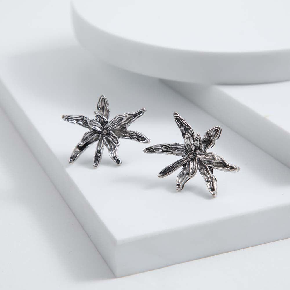 Aros Pegado Camelia Plateado Humana-0