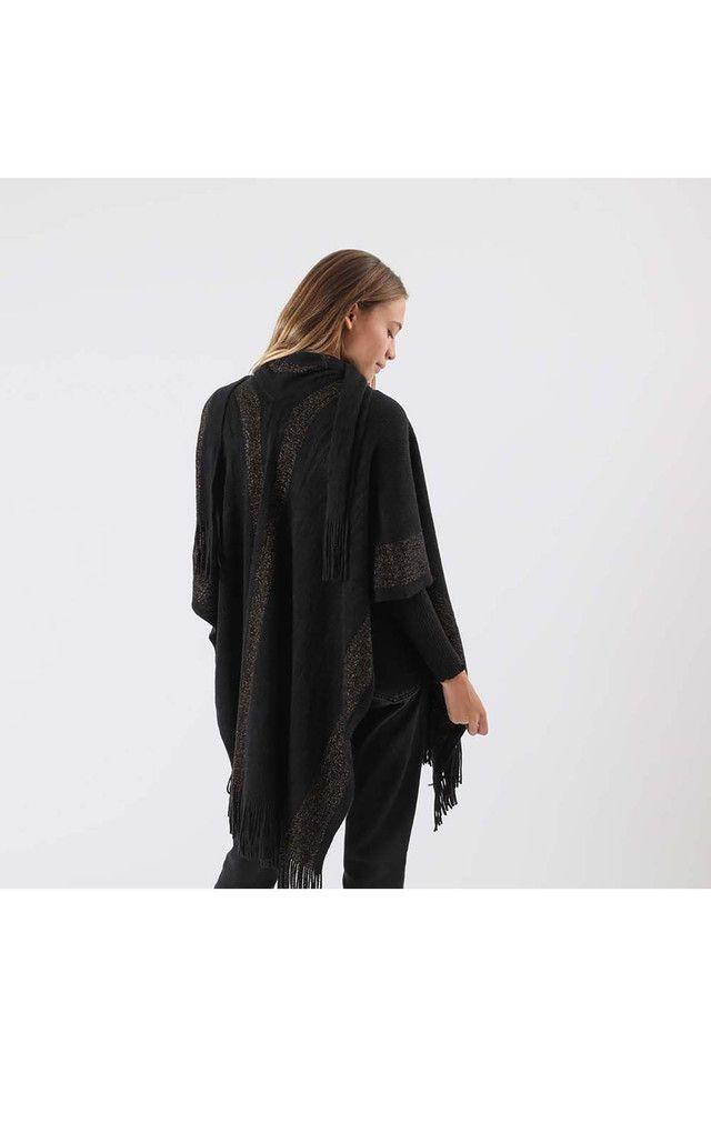 Poncho Tejido Cuello Negro  Humana-1