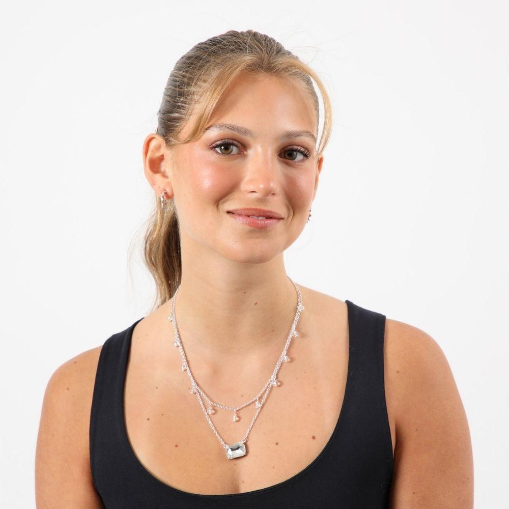 Set Collar Y Aros Dominga Plateado Humana-1