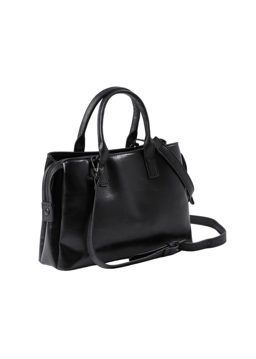 Cartera Bandolera Ecocuero Clara Negro Humana-2