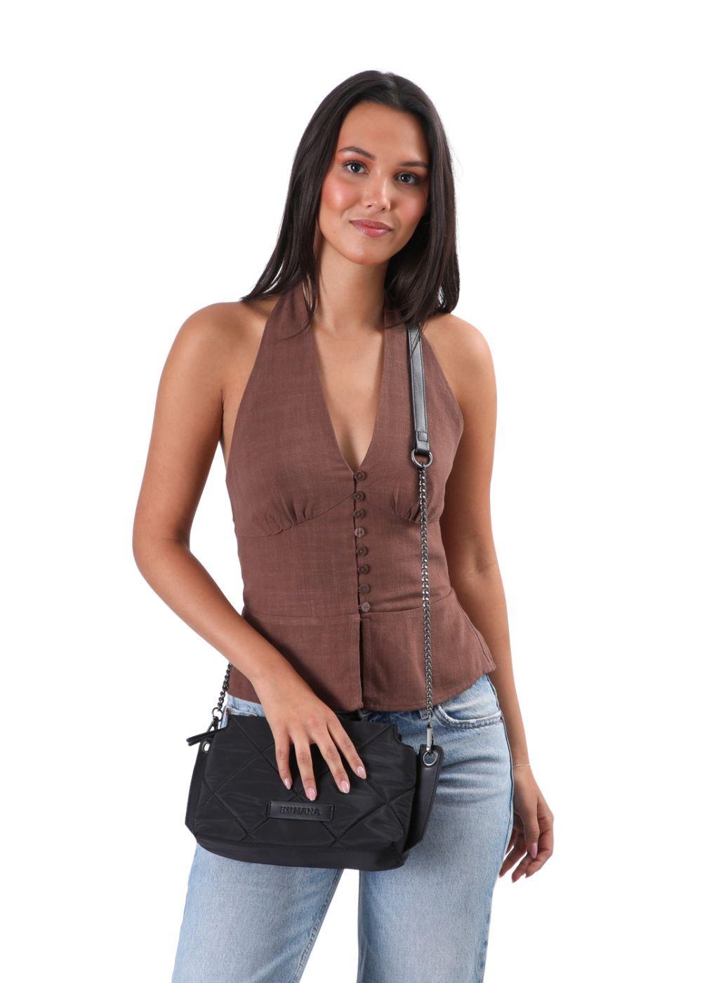 Cartera Bandolera Coco Negro Humana-3