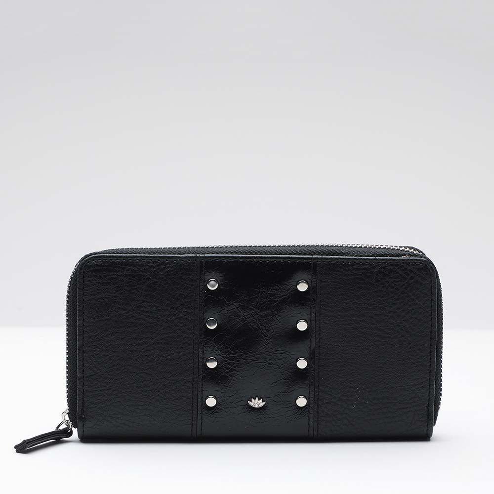 Billetera Grande Negra Studs i-D-0