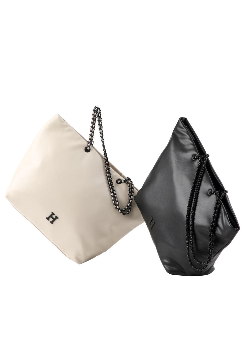 Cartera Tote Catia Ecocuero Negro Humana-1