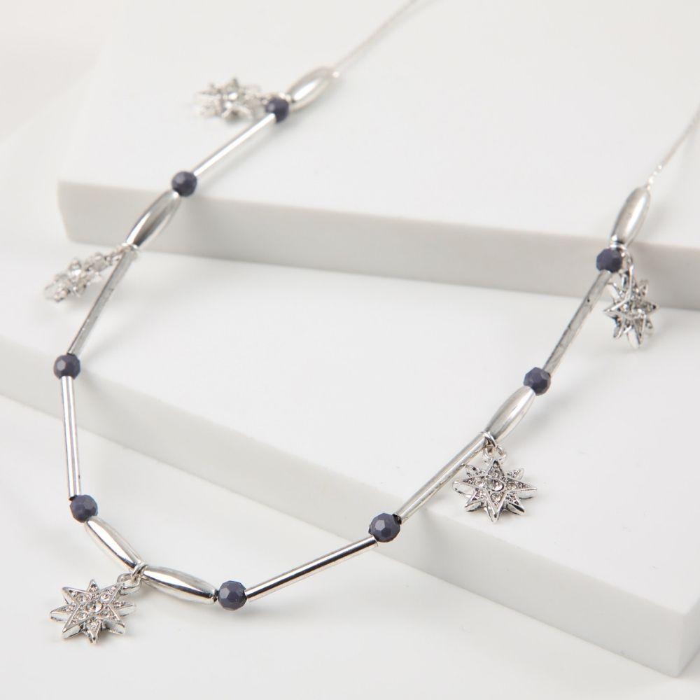 Collar Corto Antonia Plateado Humana-0