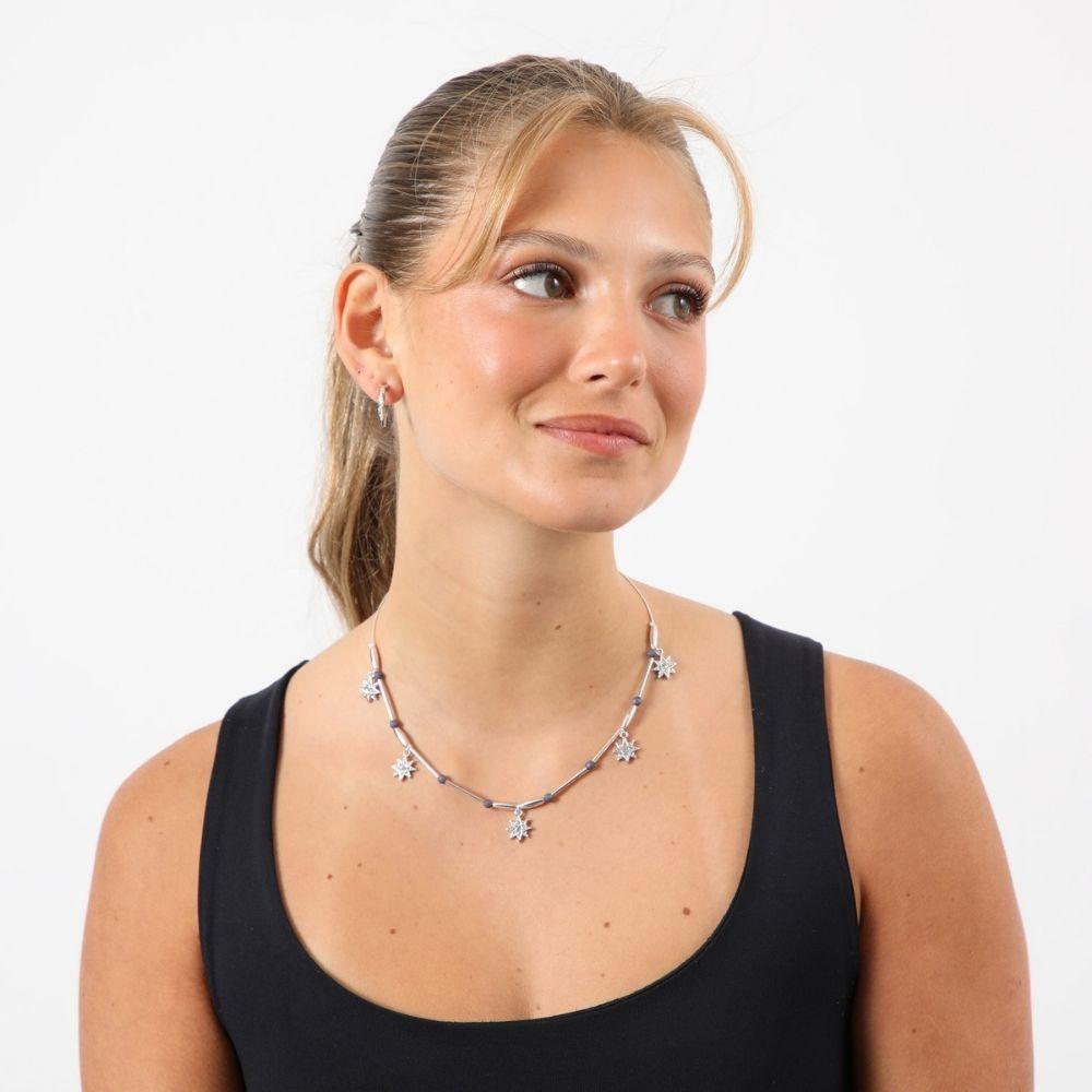 Collar Corto Antonia Plateado Humana-1