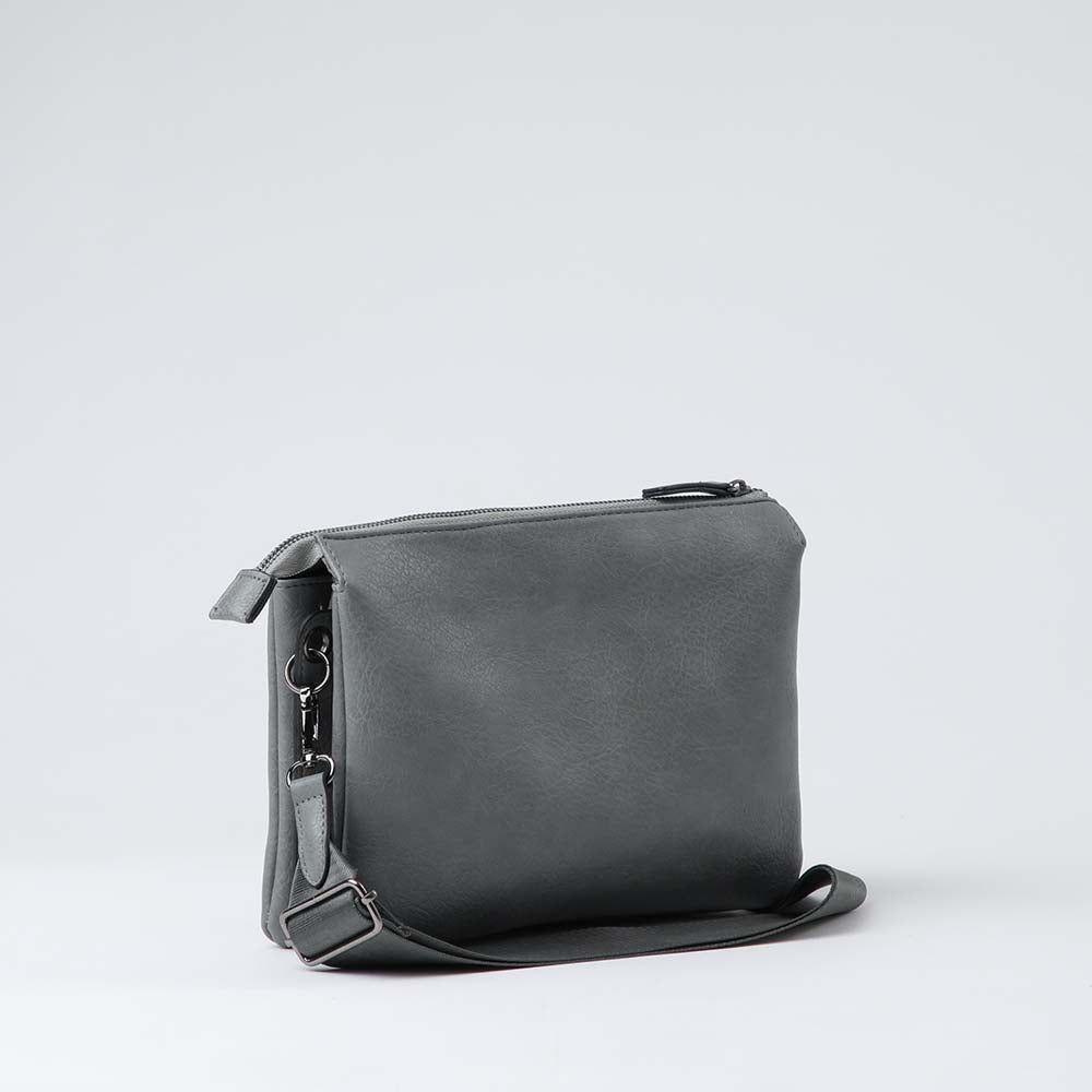 Cartera Cruzada Joss Plateada Humana-2