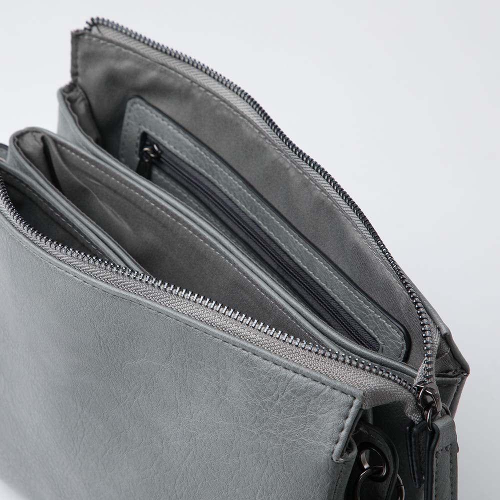 Cartera Cruzada Joss Plateada Humana-3