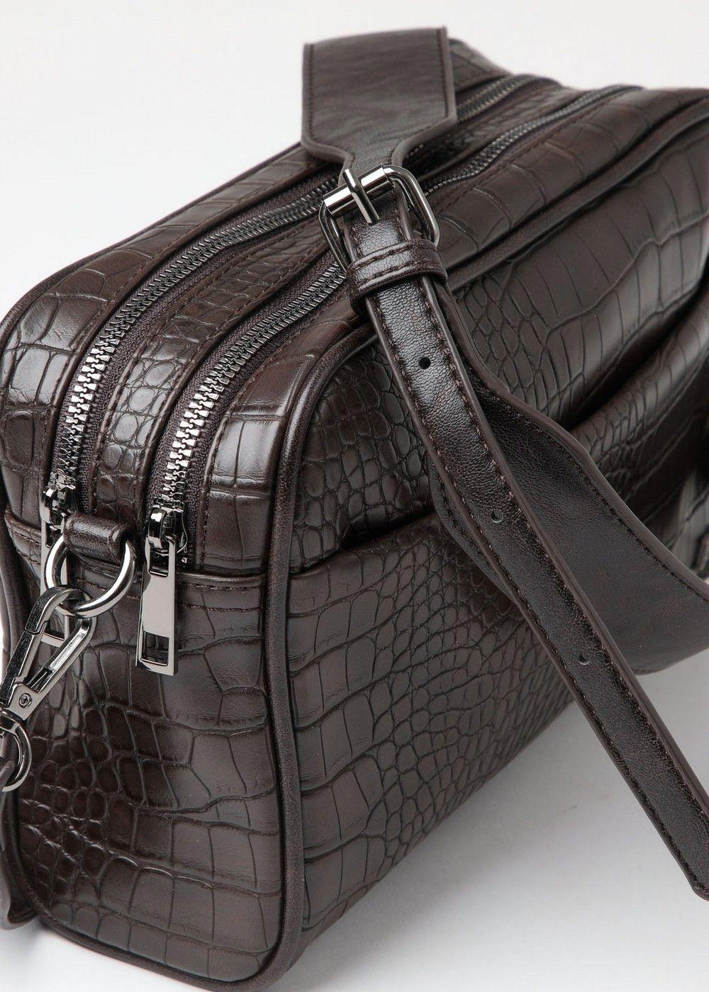 Cartera Bandolera Blanca Café Humana-2