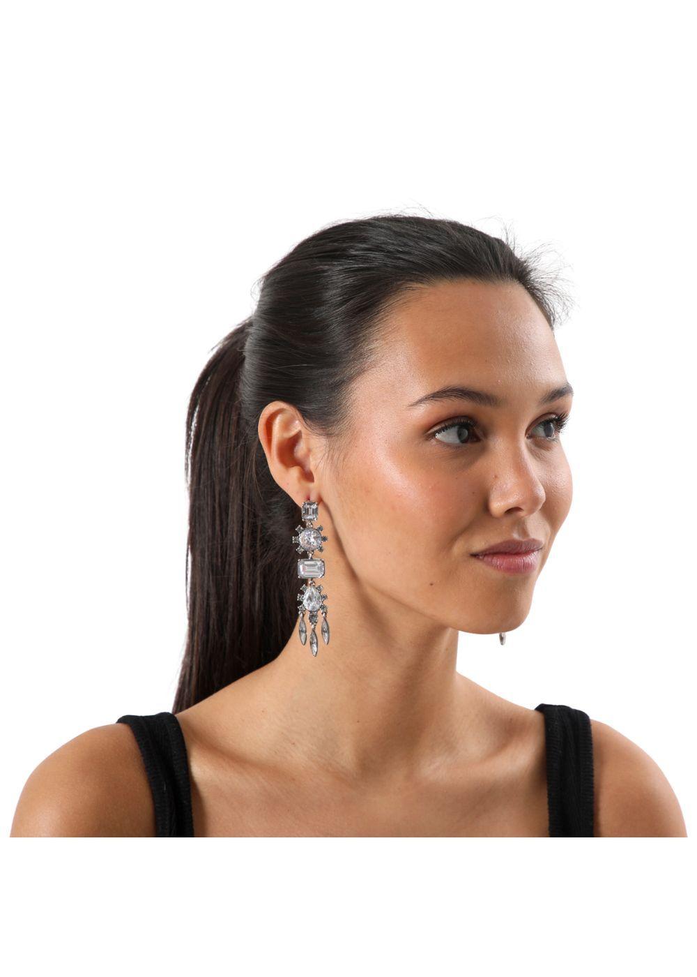 Aros Largo Drop Plateado Humana-1