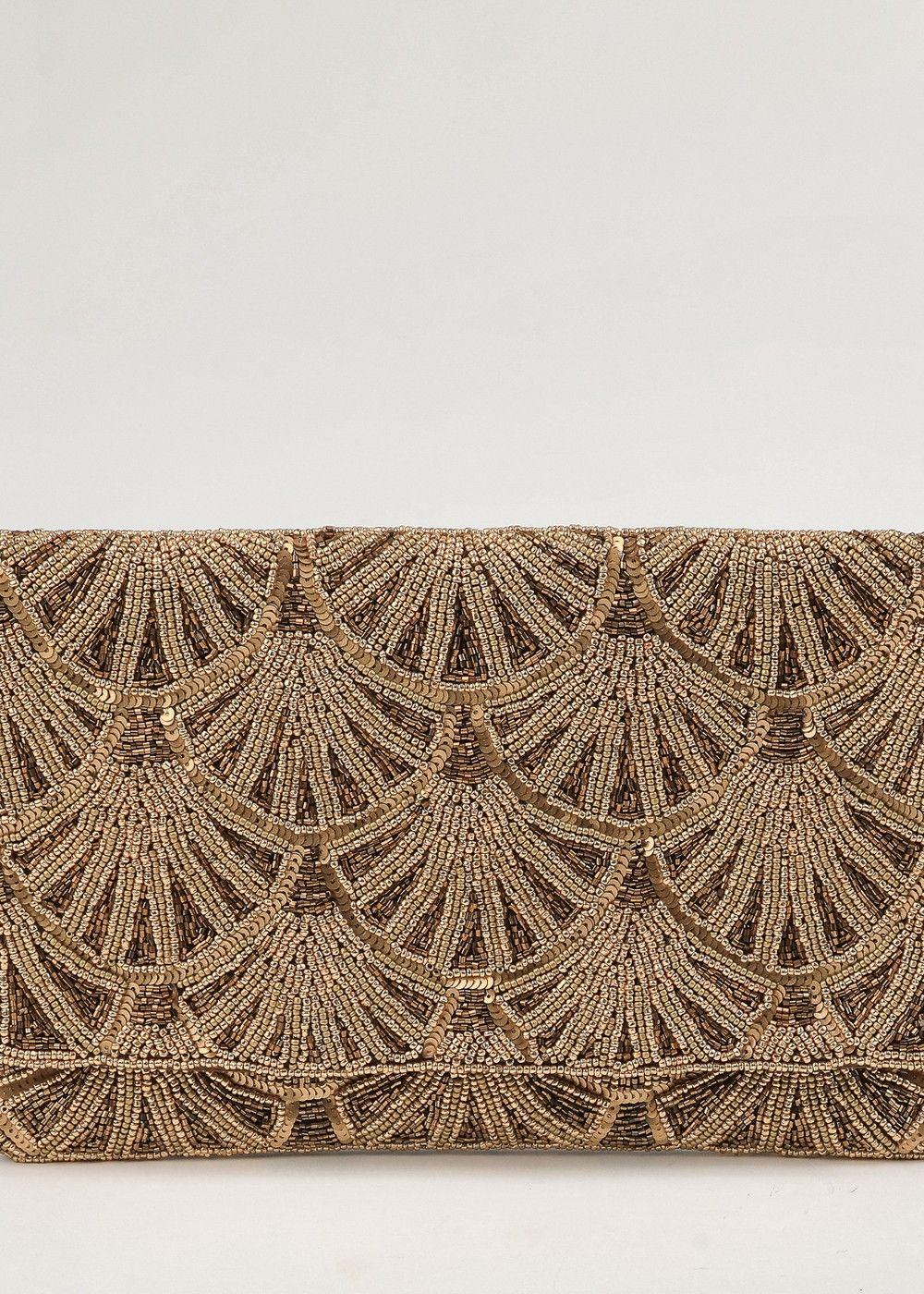 Cartera Clutch Billie Dorado Humana-0