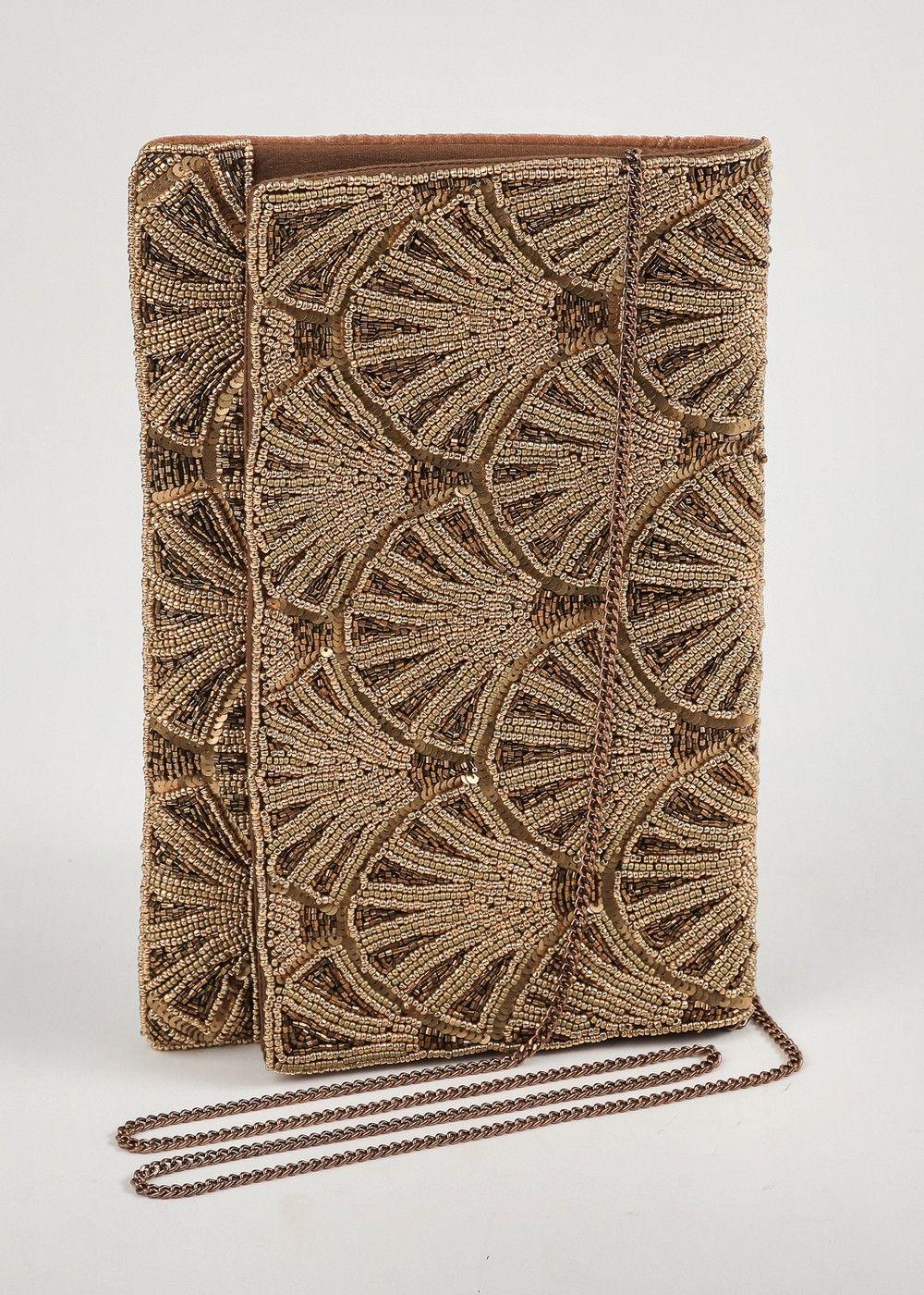 Cartera Clutch Billie Dorado Humana-1
