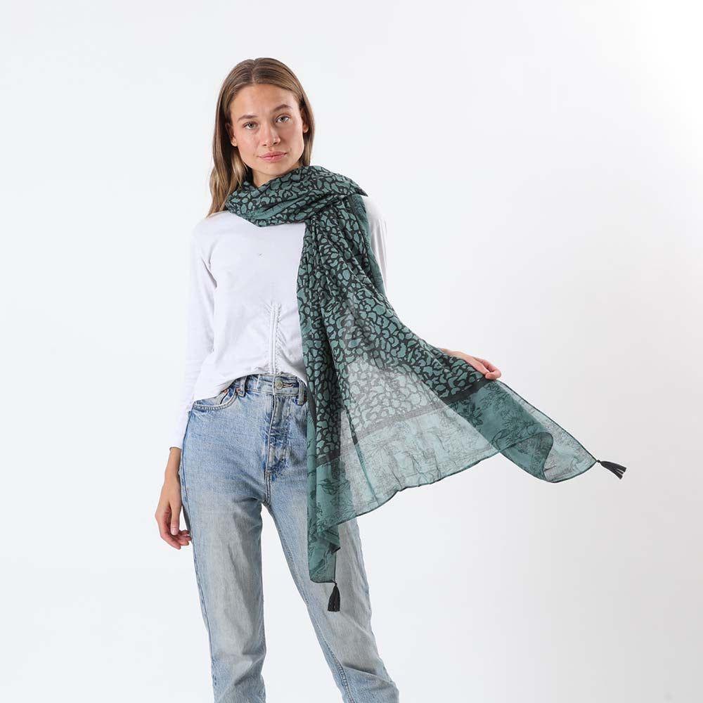 Pañuelo Estampado Almansa Verde Humana-2