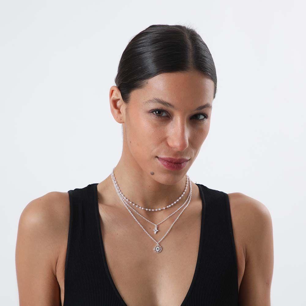 Collar Corto Partei Plateado i-D-2