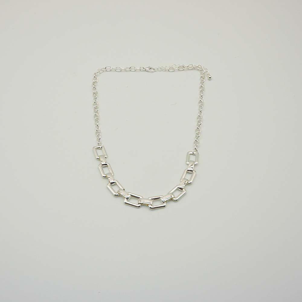 Collar Corto Slab Platado i-D-0