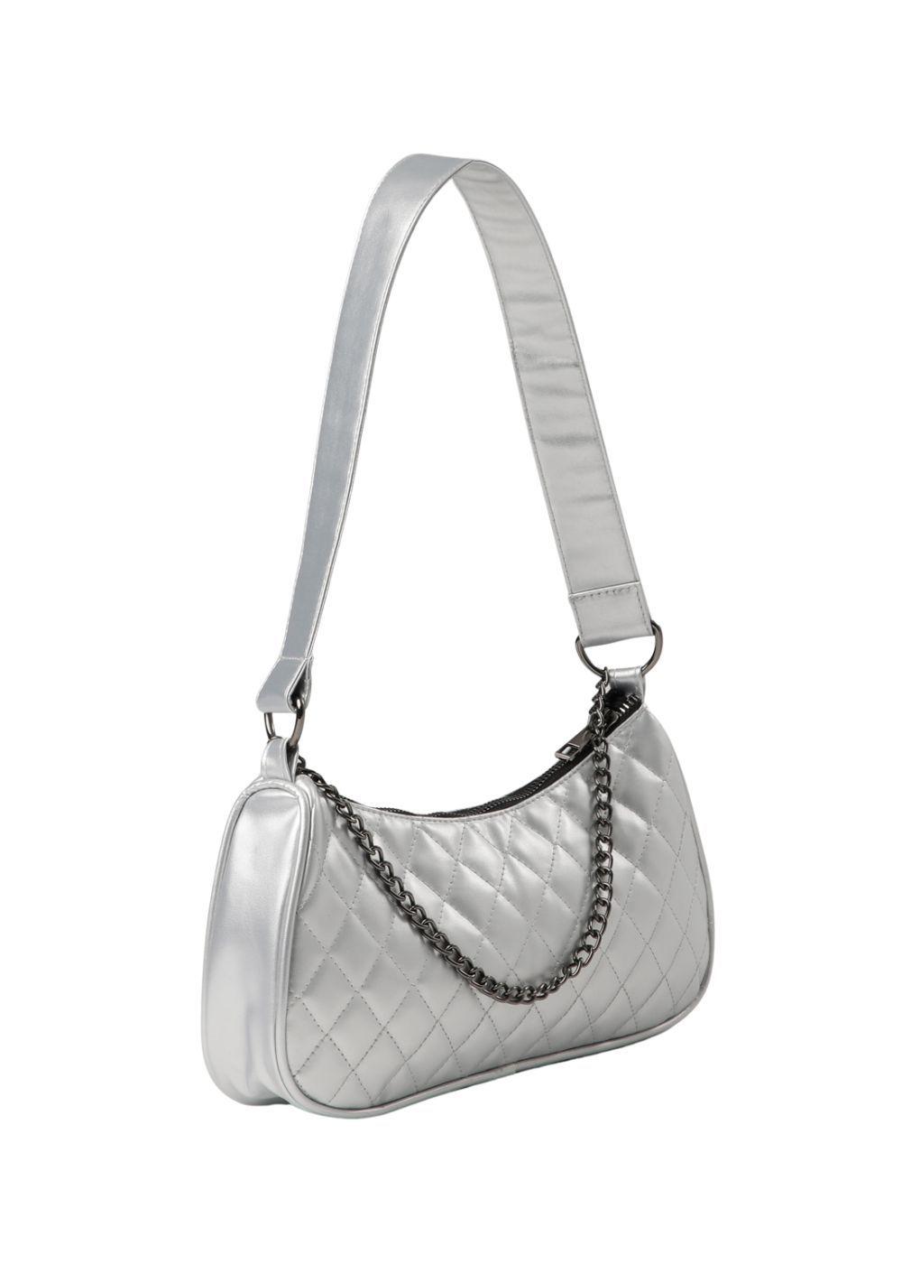 Cartera Hombro Arles Silver Plateada i-D-1