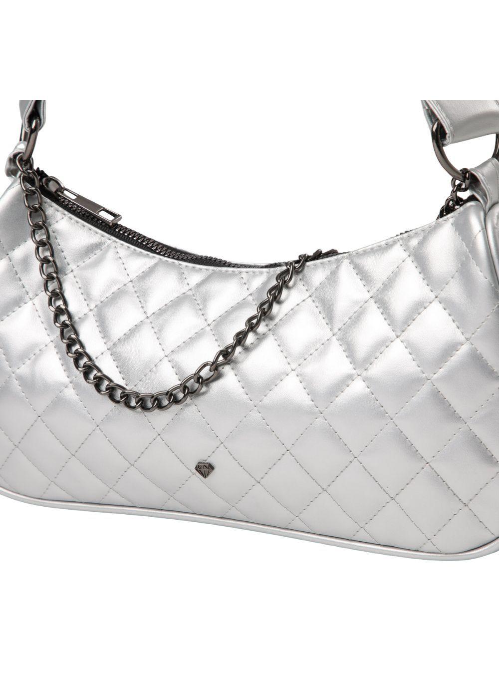 Cartera Hombro Arles Silver Plateada i-D-2