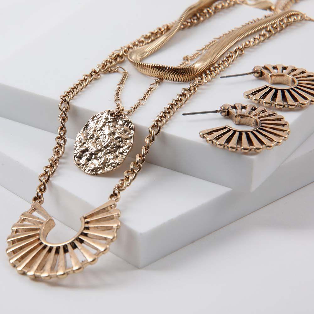 Collar Set Badalona Dorado Humana-0