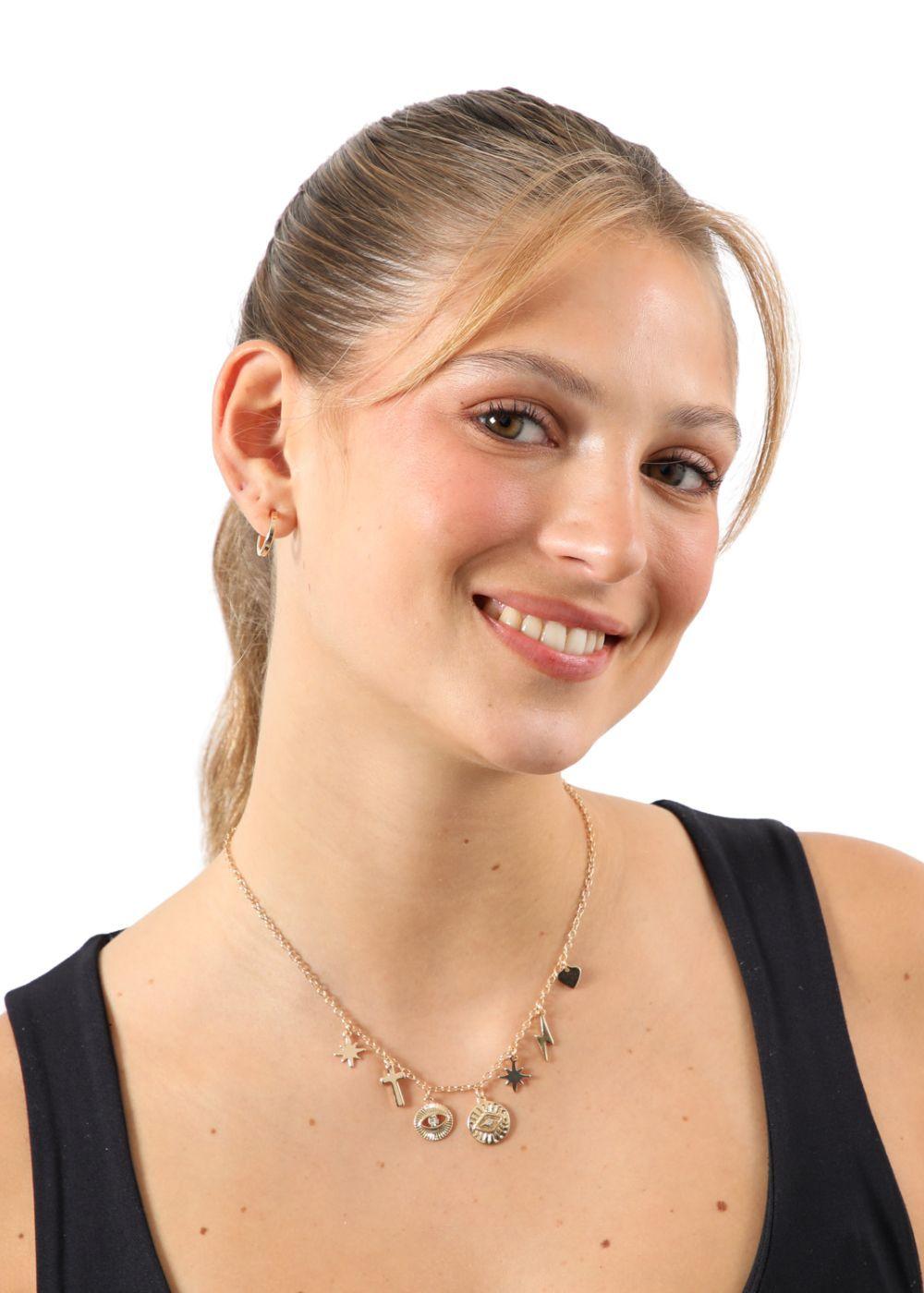Collar Corto Vacay Charms 1 Dorado i-D-1