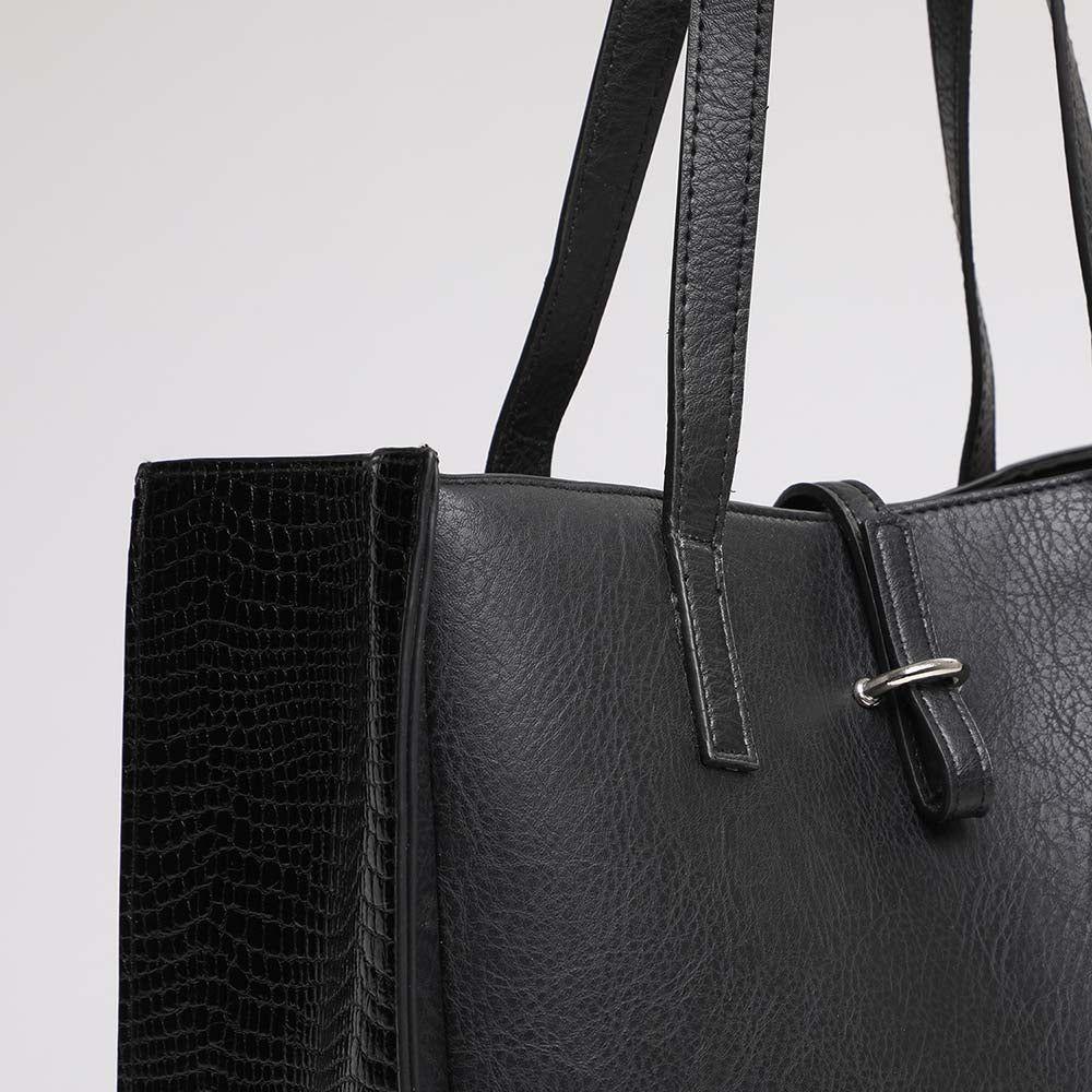 Cartera Hombro Negra Lisa i-D-1