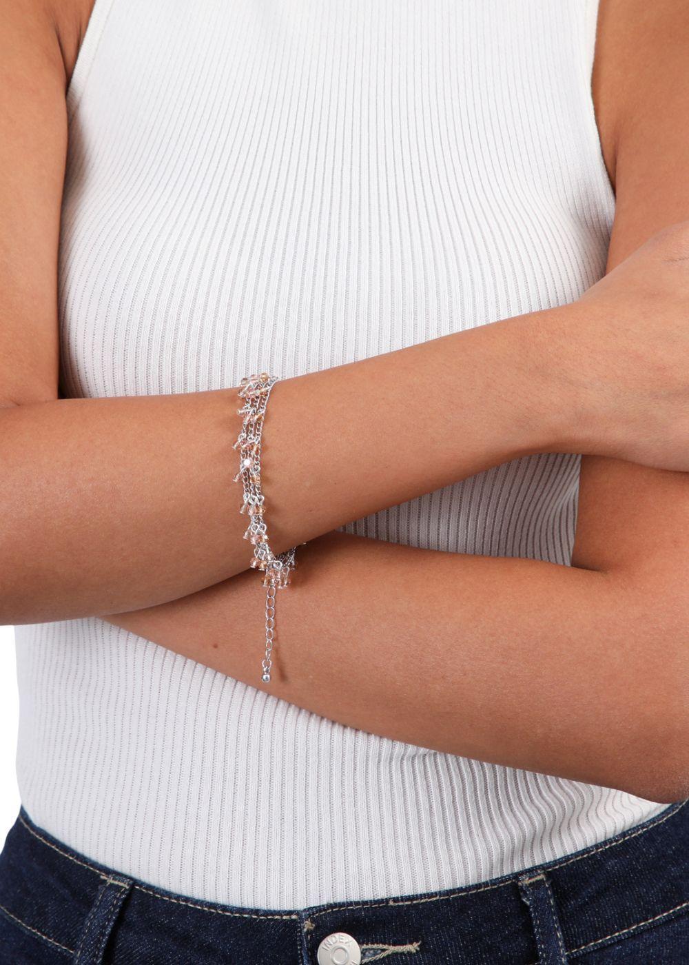 Pulsera Triple Cadenas Plateado Humana-1