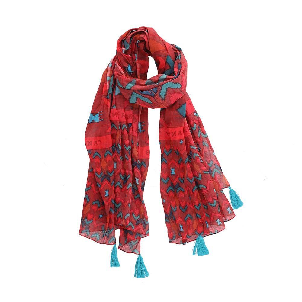 Pañuelo Estampado Morrocan Rojo Humana-0