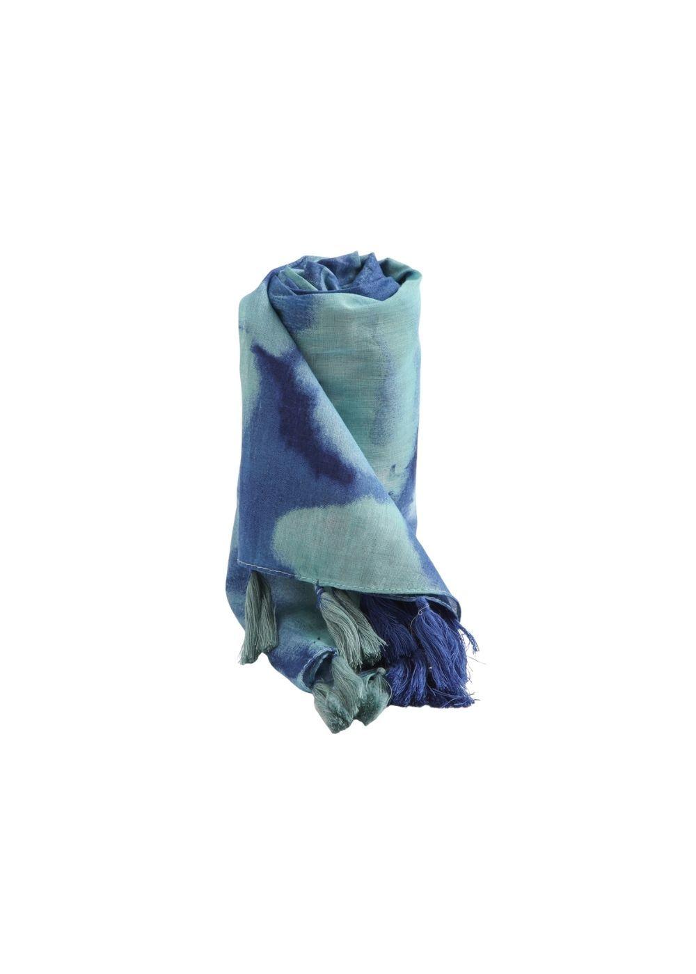 Pañuelo Estampado Ángel Turquesa Borlas Humana-0