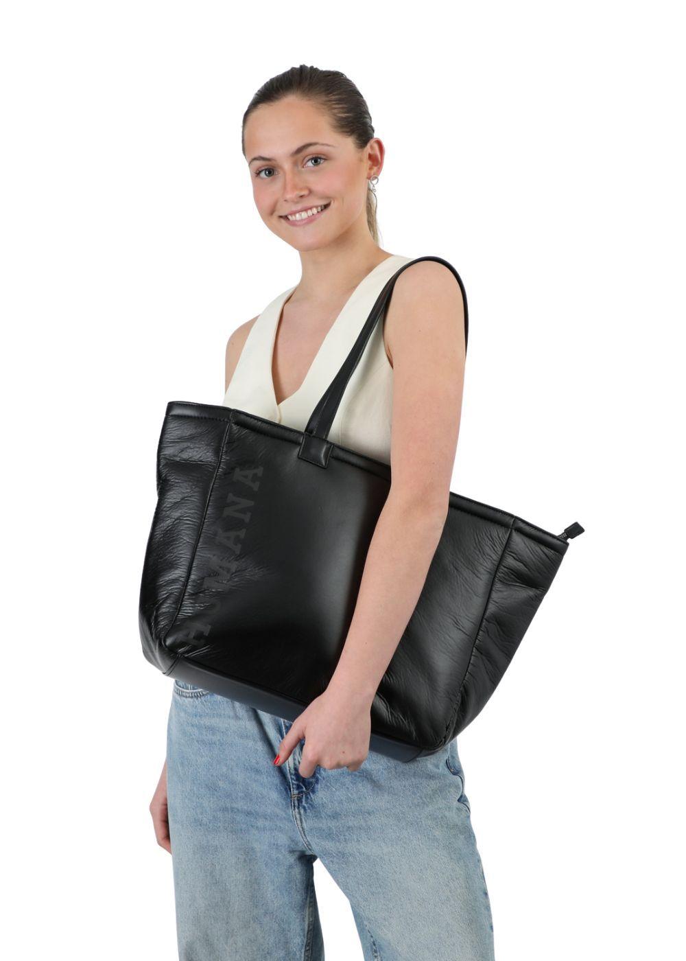 Cartera Tote Aylin Nylon Negro Humana-4