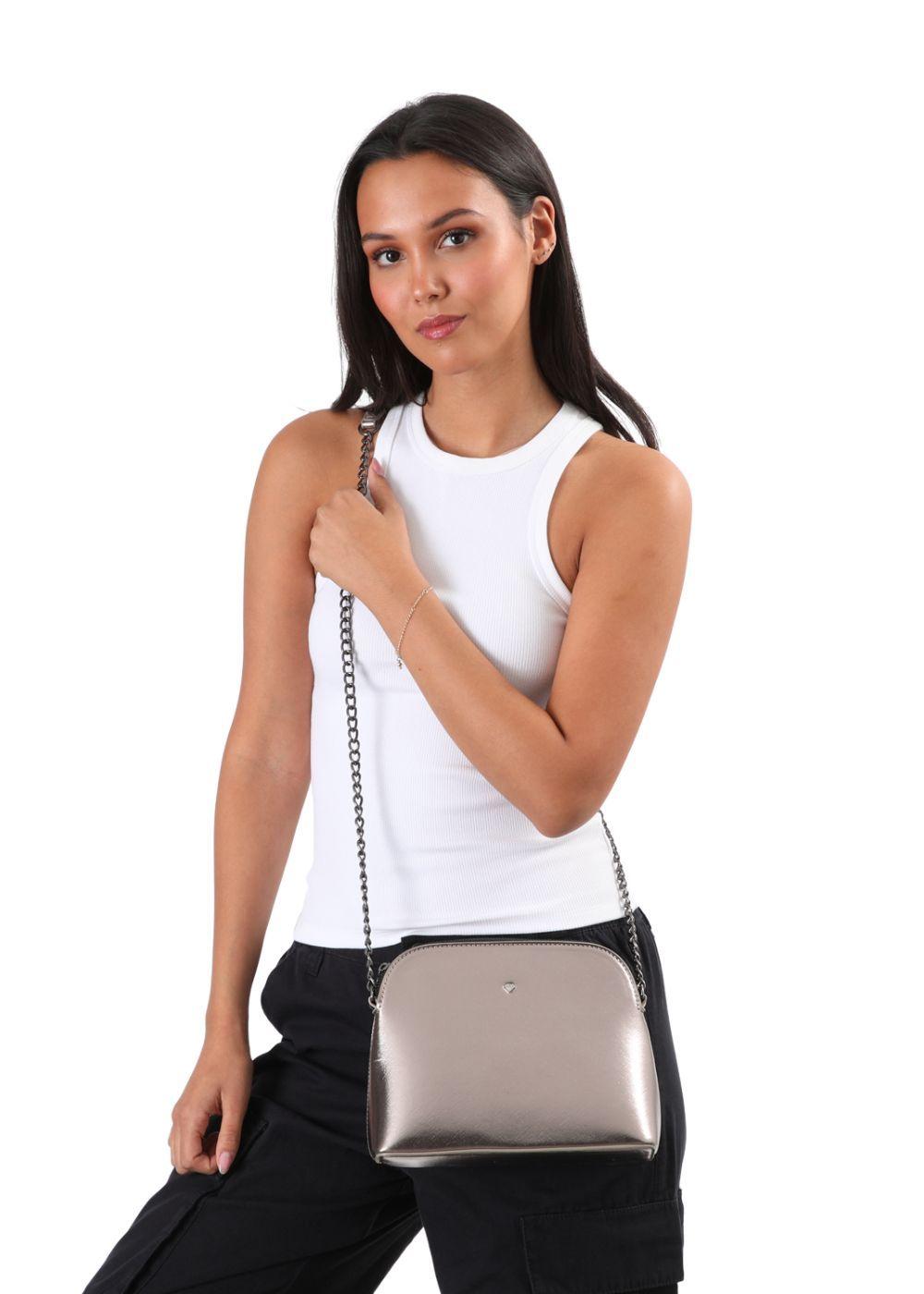 Cartera Bandolera Genova Plateado i-D-3