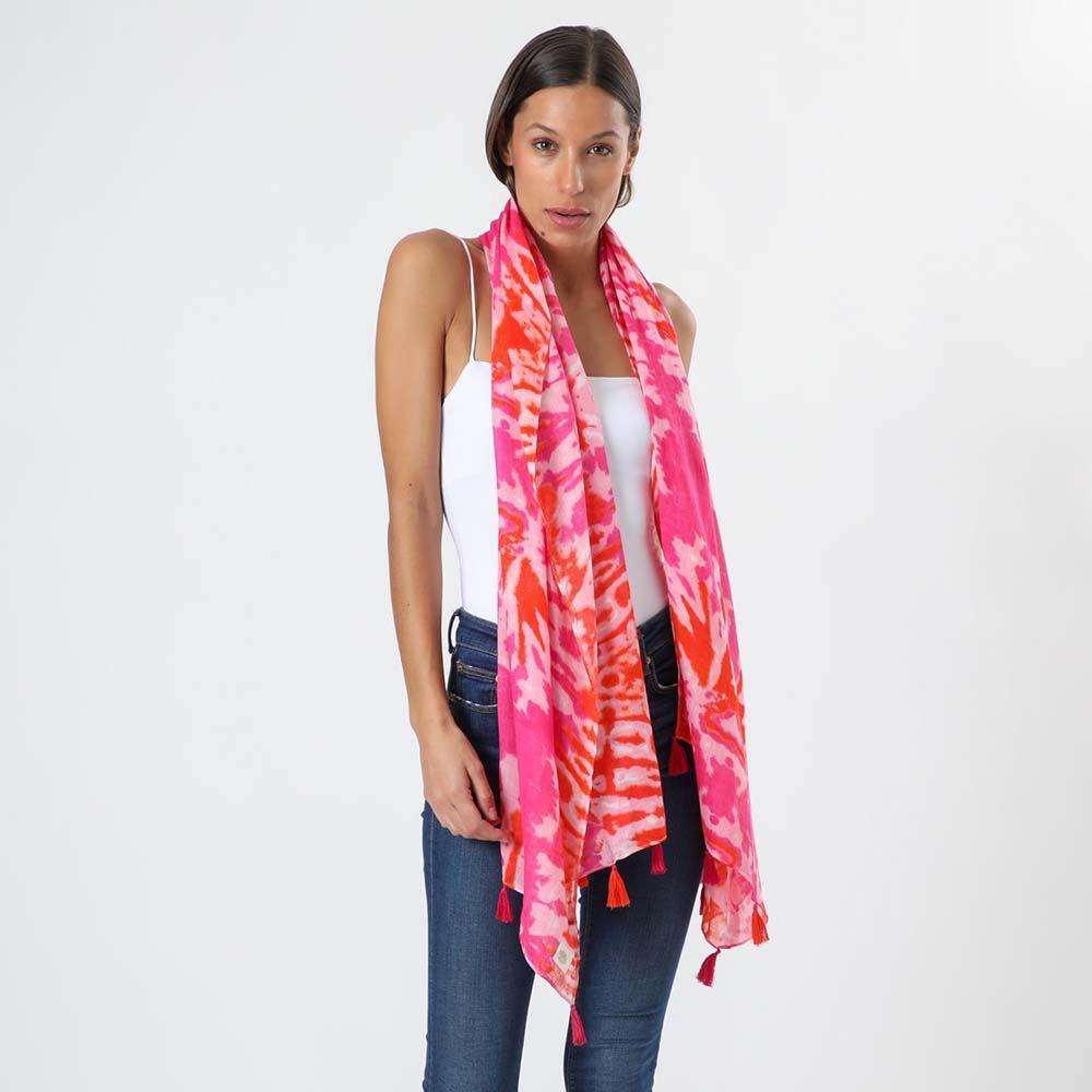 Pañuelo Estampado Shibori Rosado Humana-2