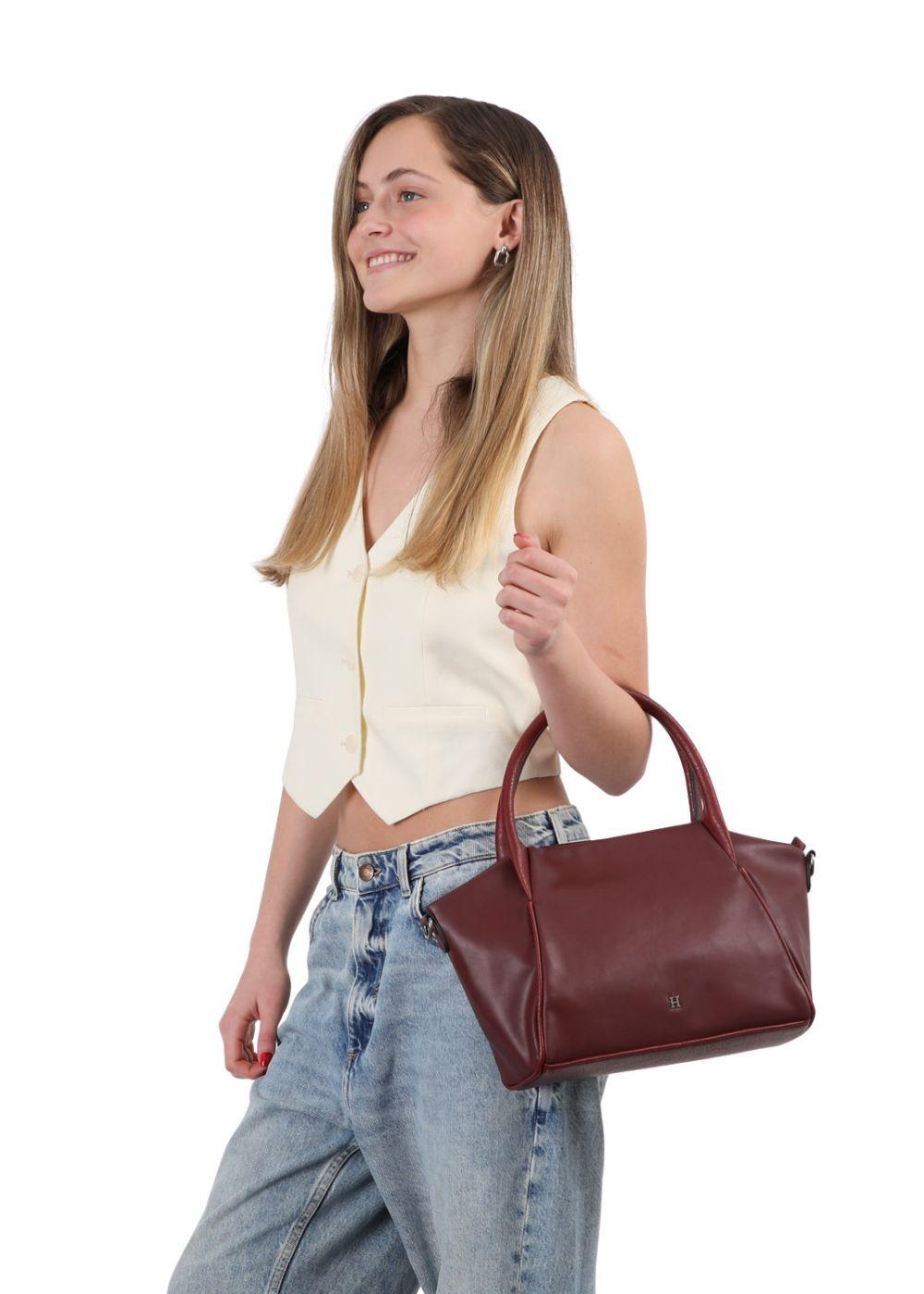 Cartera Bandolera Gala Ecocuero burdeo Humana-4