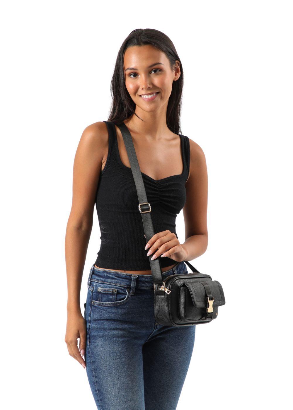 Cartera Cruzada Oporto Black Negra i-D-3