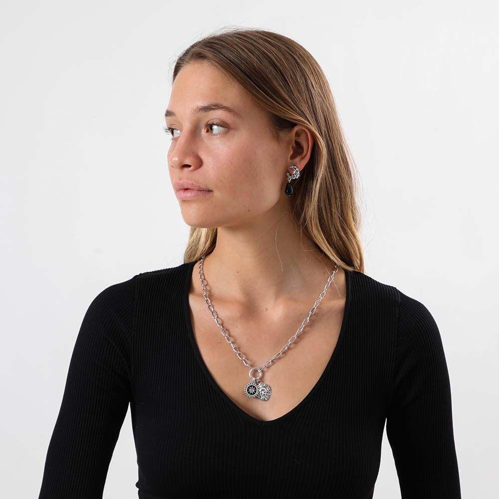 Collar Corto Kiss Plateado i-D-3