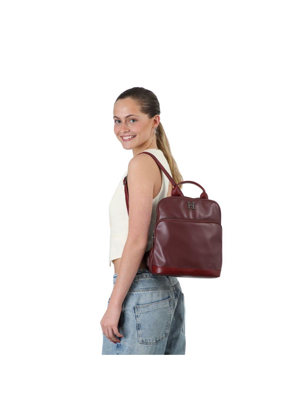 Mochila Asia Ecocuero Burdeo Humana-4