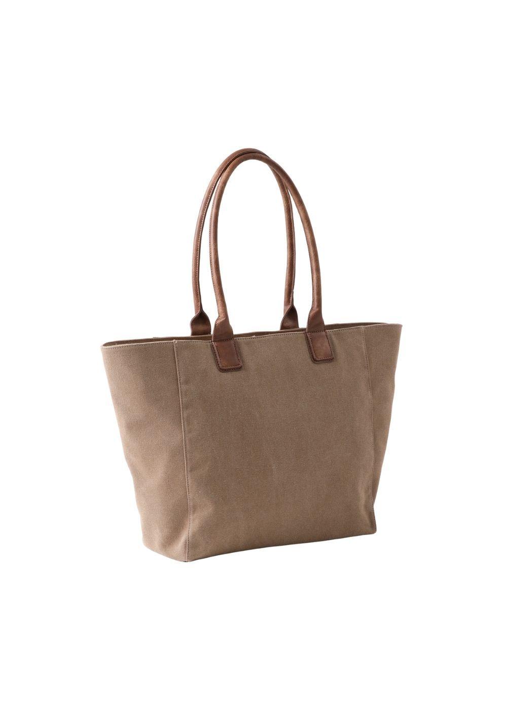 Cartera Tote Delta Canvas Café Humana-2