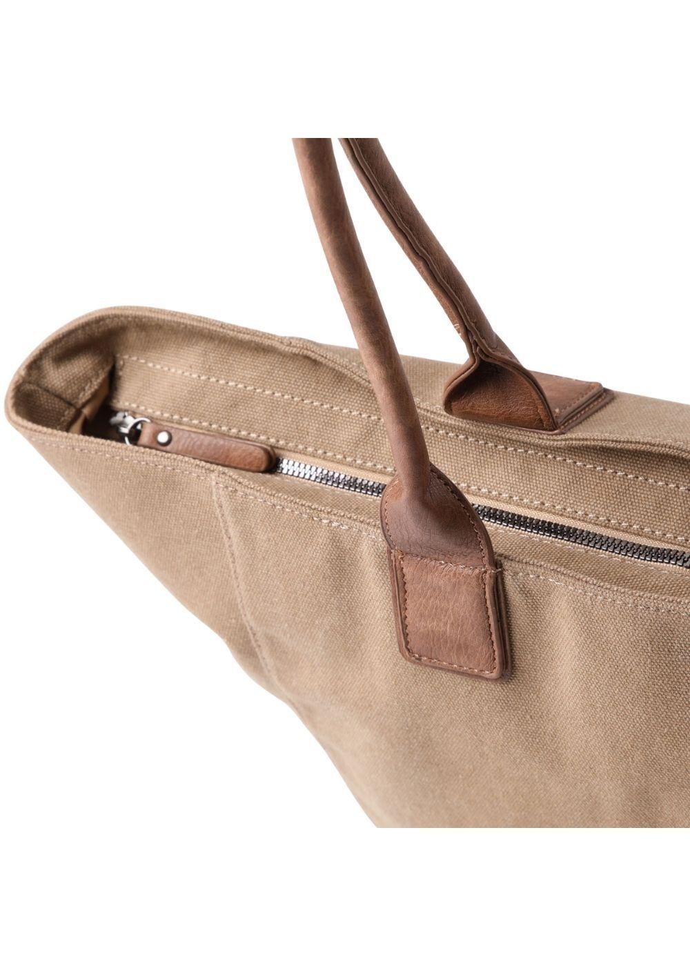 Cartera Tote Delta Canvas Café Humana-3
