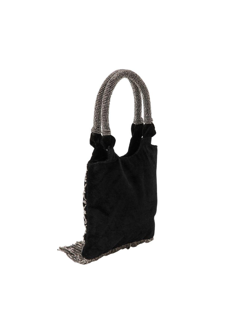 Cartera De Fiesta Bordado Flor Negro Humana-2