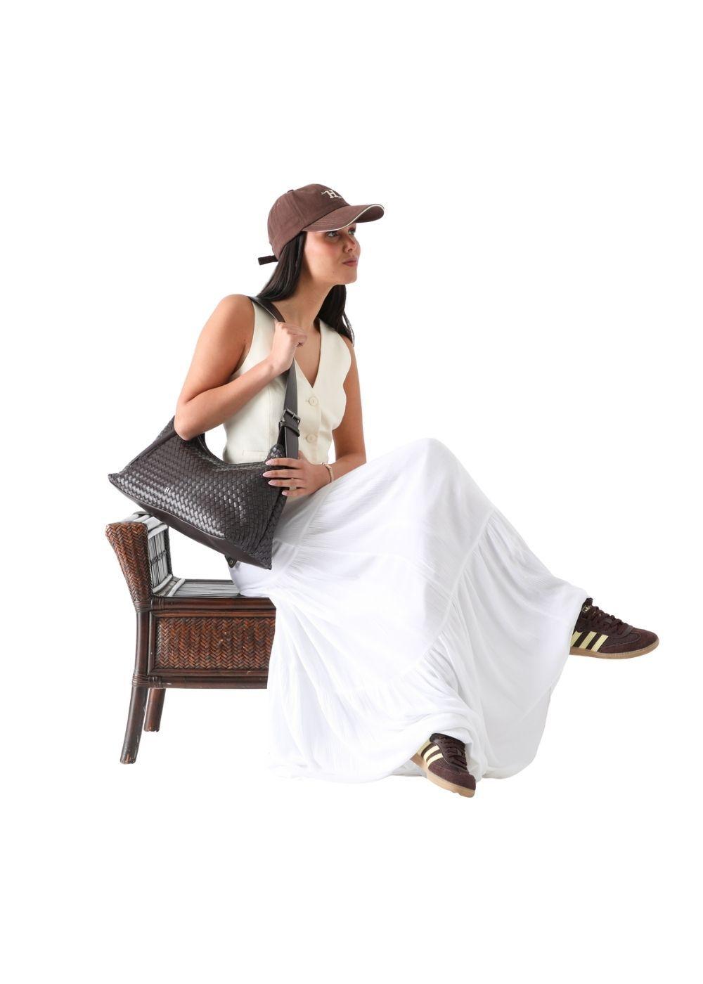 Cartera Bandolera Iris Ecocuero Café Humana-7