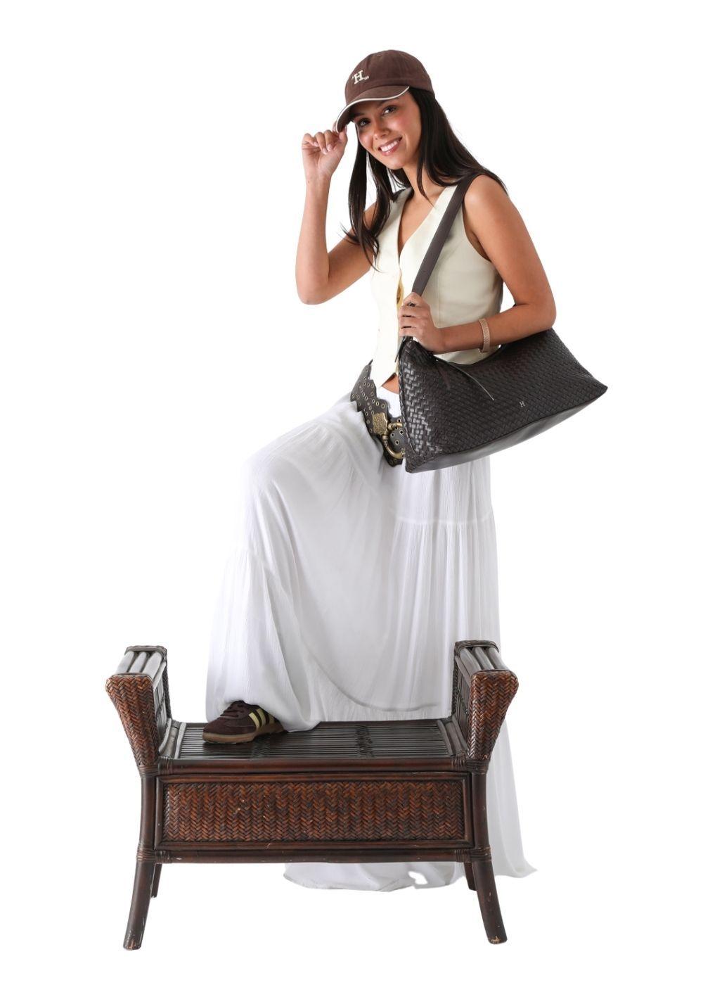 Cartera Bandolera Iris Ecocuero Café Humana-8