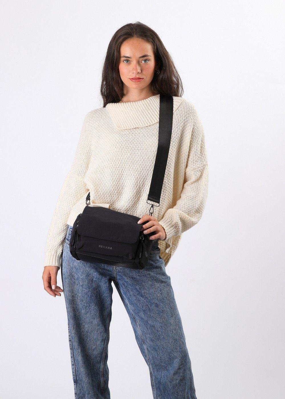 Cartera Cruzada Cindi Negro Humana-4