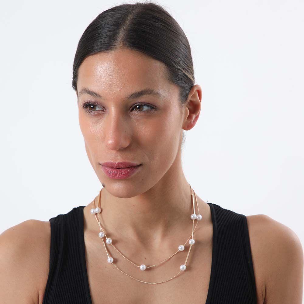 Collar Corto Perle Dorado i-D-1