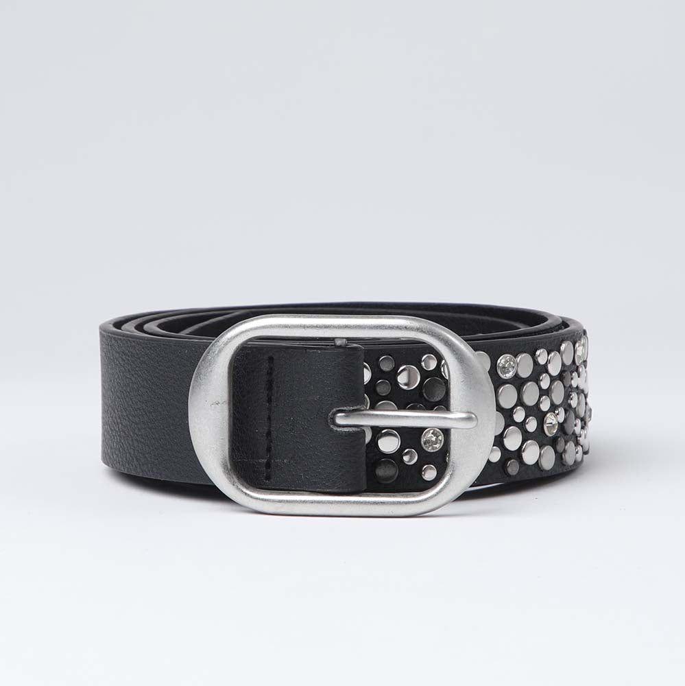 Cinturón Hammered Negro Humana-0