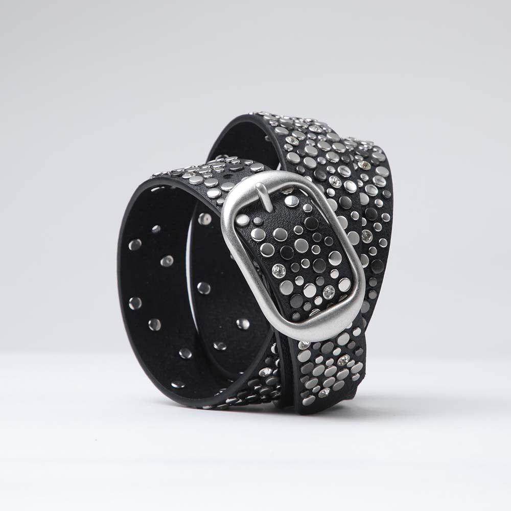 Cinturón Hammered Negro Humana-1