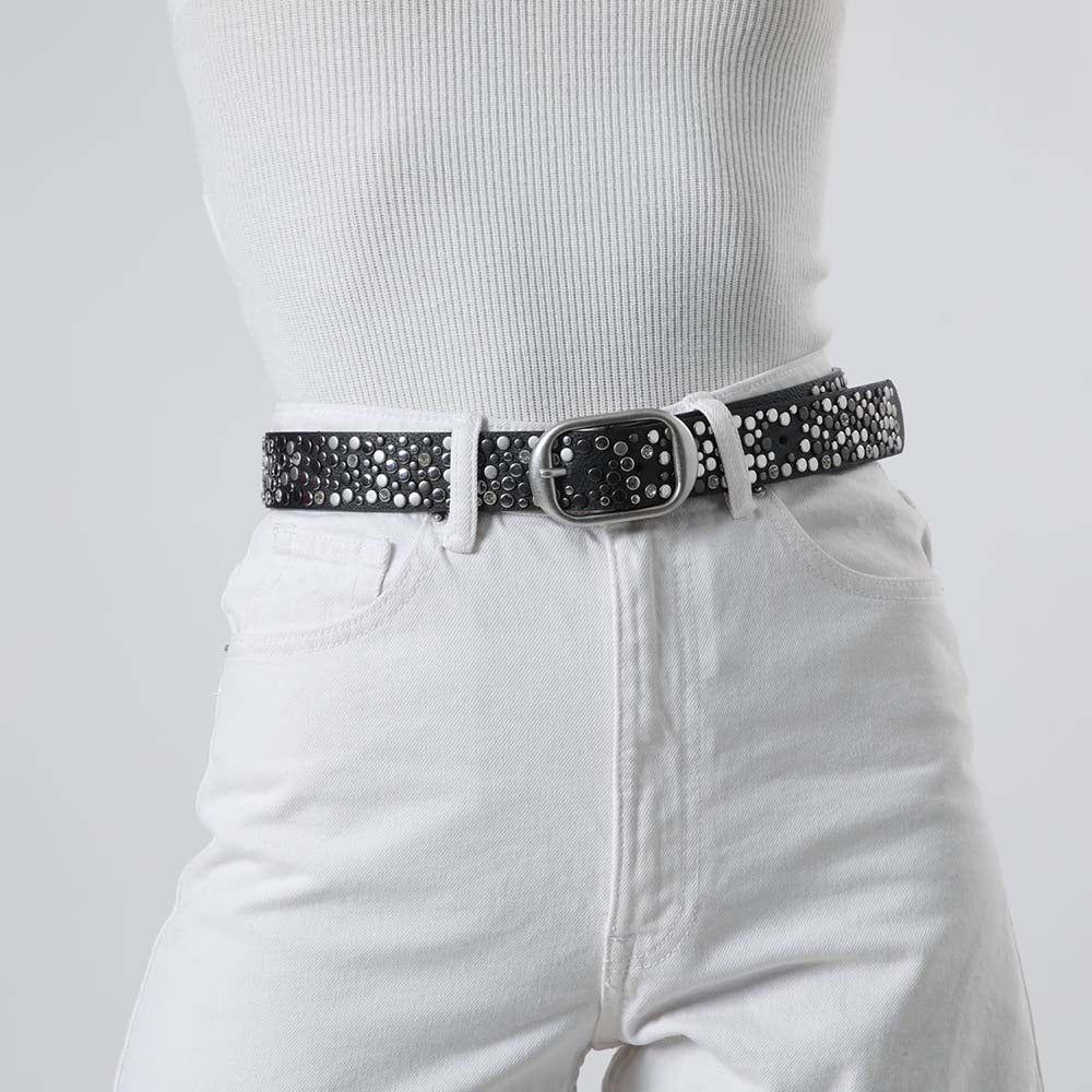 Cinturón Hammered Negro Humana-2