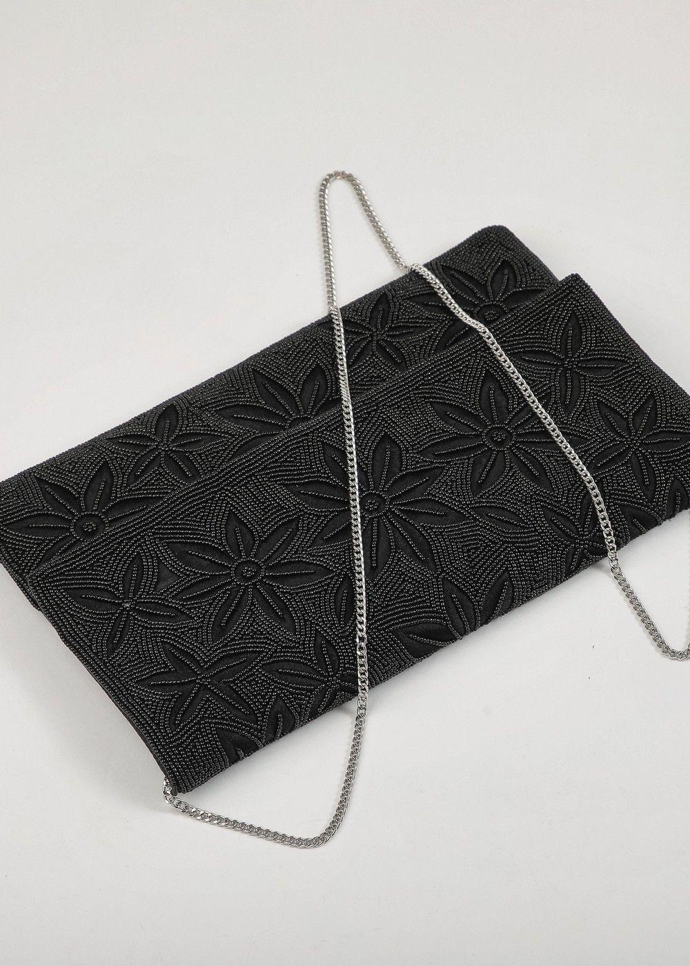 Cartera Clutch Gretta Black Humana-1