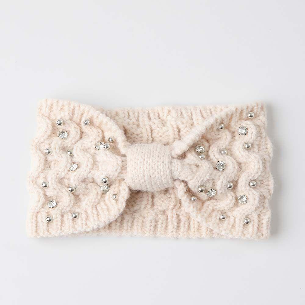 Cintillo Tejido Rhinestones Blanco  i-D-0