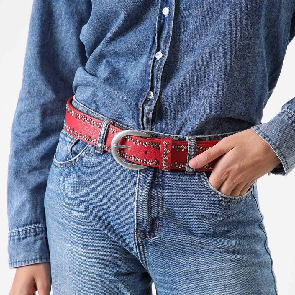 Cinturón Invierno Tachas Rojo Humana-2