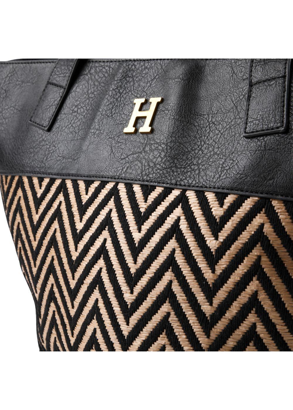 Cartera Tote Ecocuero Boo Negro Humana-2